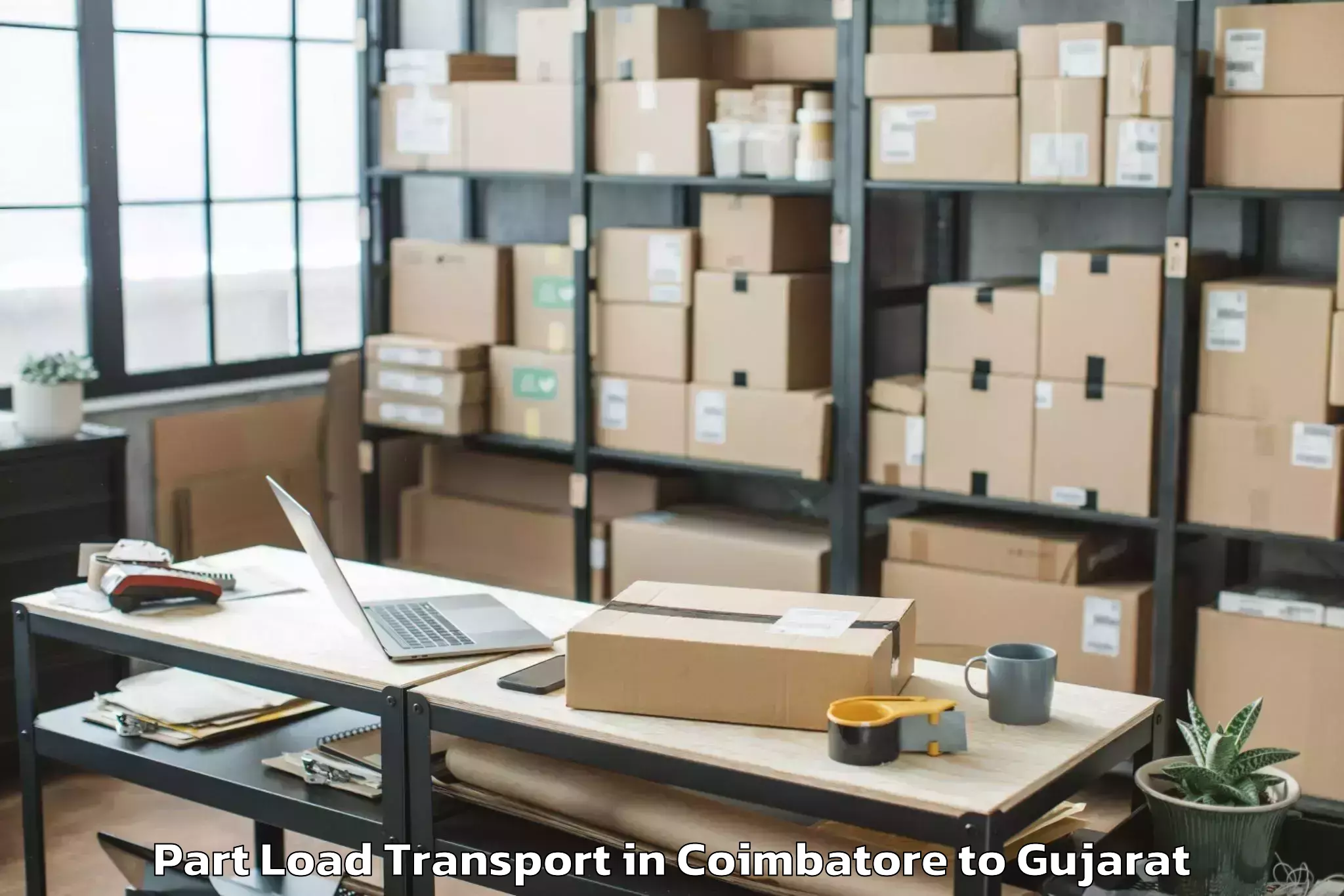 Leading Coimbatore to Unjha Part Load Transport Provider